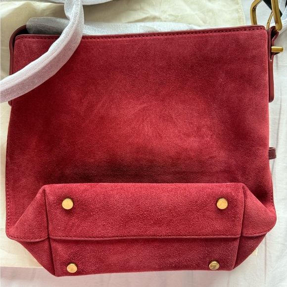 Quince Italian Suede Crossbody - Burgundy - Picture 4 of 7